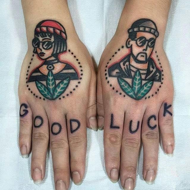 GoDdis 3 Pieces Of Tattoo Stickers Temporary Tattoos Fake Tattoo, Waterproof And Long-Lasting, One For Men And Women, One For Each Finger On The Back Of The Hand