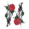 2 Colorful Rose Feather Tattoo Stickers Temporary Tattoos Fake Tattoo Waterproof Women'S Scar Covering Tattoo Stickers Temporary Tattoo Fake Tattoo view 1