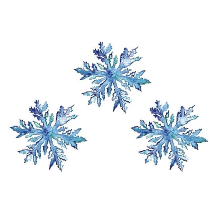2 Pieces Of Snowflake Tattoo Stickers Temporary Tattoos Fake Tattoo For Men And Women, Waterproof And Long-Lasting, Small And Refreshing Behind-The-Ear