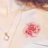 2 Pieces Of Rose Tattoo Stickers Temporary Tattoos Fake Tattoo, Long-Lasting, Cute, Waterproof, Fresh, Sexy Girl, Flower Collarbone view 2