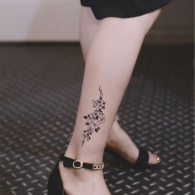 2 Pieces Of Flower And Snake Tattoo Stickers Temporary Tattoos Fake Tattoo Waterproof Long-Lasting Sexy Shoulder And Arm For Men And Women