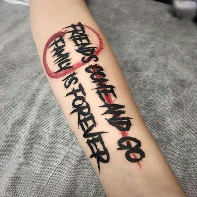 3 Tattoo Stickers Temporary Tattoos Fake Tattoo, Long-Lasting, Waterproof, Men And Women, Dark Style, Arm, English, Family Eternal