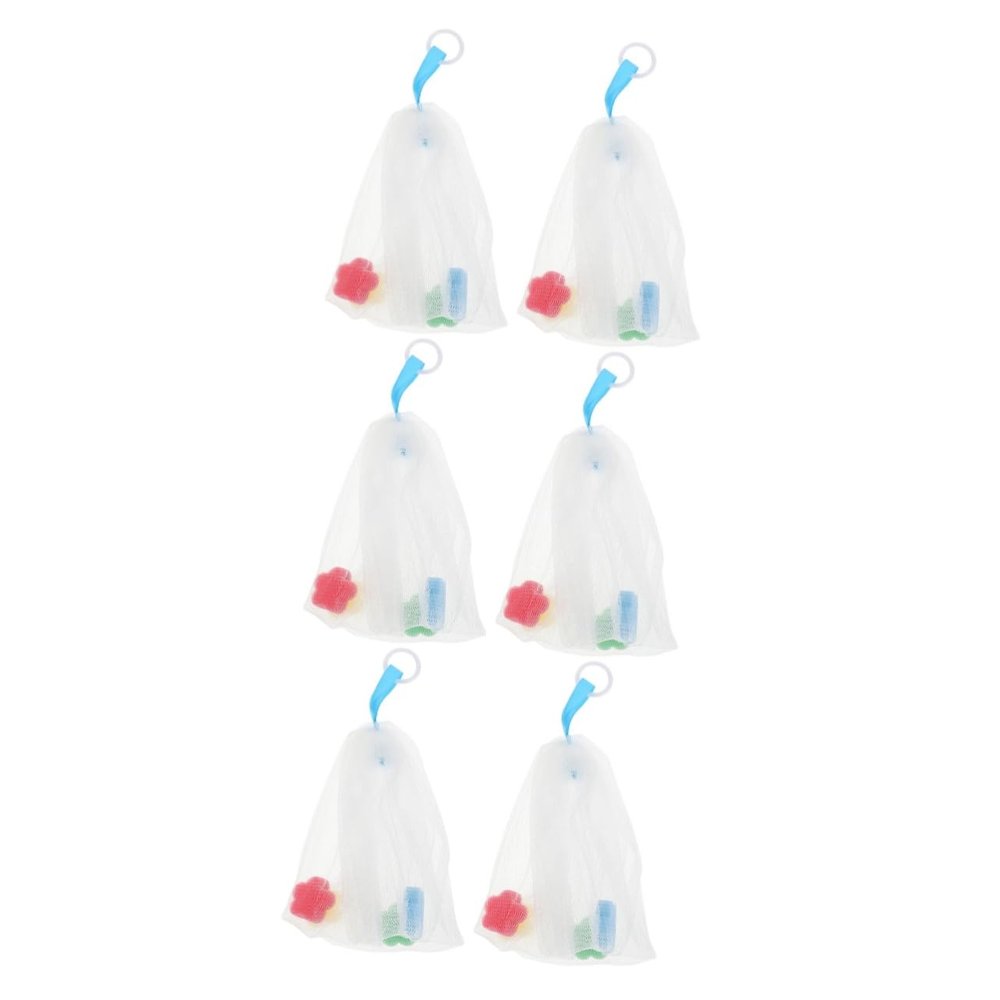 FRCOLOR 6pcs Soap Exfoliating Bags for Foaming Facial Cleansing Mesh Pouches Soft and Fine Containers for Handmade and Cosmetic Convenient and Practical for Daily Use