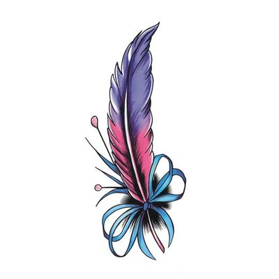 2 Pieces Of Feather Tattoo Stickers Temporary Tattoos Fake Tattoo Waterproof Female Scar Cover Sexy Simulation Tattoo Stickers Temporary Tattoo Fake Tattoo