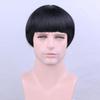 RightOn Short Black Bowl Cut Wig 80s Outfit For Men Synthetic Wigs Mushroom Hair for Party Halloween Hairnet Include view 3