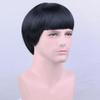 RightOn Short Black Bowl Cut Wig 80s Outfit For Men Synthetic Wigs Mushroom Hair for Party Halloween Hairnet Include view 4