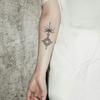 2 Pieces Of Ink Sanskrit Tattoo Stickers Temporary Tattoos Fake Tattoo Lotus Literary And Artistic Flower Arm For Men And Women, Long-Lasting, Waterproof And Fresh view 2