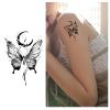 2 Pieces Of Black Butterfly Tattoo Stickers Temporary Tattoos Fake Tattoo Waterproof Simulated Long-Lasting Female Arm Chest Stickers Painted view 1
