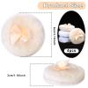 4Pcs Large Fluffy Powder Puff, White Powder Puff, Powder Puffs for Face powder, Ultra Soft Body Powder Puff, Soft Face Body Powder Puff, Washable Reusable Makeup Puffs(White/Beige) view 2