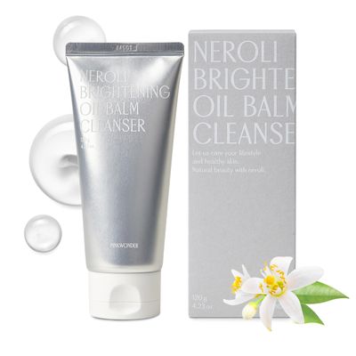 PINKWONDER Neroli Oil Balm Cleanser 4.23oz(120g), Cleansing Oil Balm Face Wash, Removes Makeup and Impurities, Niacinamide and Neroli for Glowing Skin, Korean Skincare