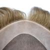 Toupee For Men Hair System Real Human Hair Piece For Men Durable Fine Mono Hair System For Mens Toupee Natural Hairline8x10Medium light to Medium density#1720 17# DARK ASH BLONDE+20% GREY view 3