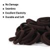 100 Pack No Damage Hair Ties For Women Thick Hair,Soft Seamless Colorful Ponytail Holders for Girls,Dark Brown Elastic Hair Bands (Dark Brown) view 3