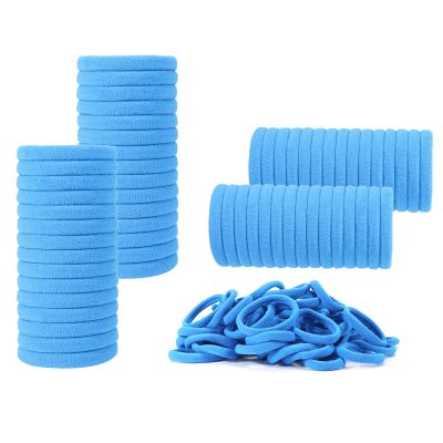 100 Pack No Damage Hair Ties For Women Thick Hair,Soft Seamless Colorful Ponytail Holders for Girls,Dark Blue Elastic Hair Bands (Dark Blue)