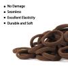 100 Pack No Damage Hair Ties For Women Thick Hair,Soft Seamless Colorful Ponytail Holders for Girls,Elastic Hair Bands (Coffee) view 3