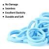 100 Pack No Damage Hair Ties For Women Thick Hair,Soft Seamless Colorful Ponytail Holders for Girls,Light Blue Elastic Hair Bands (Light Blue) view 2