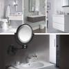 YEAHSO Wall Mount Makeup Mirror with Lights and Magnification 7X,8 Inch Double-Sided Swivel Wall Mounted Makeup Mirror Two Side 360 Swivel Cosmetic Face Extendable Vanity Mirrors (Color : Plug) view 2