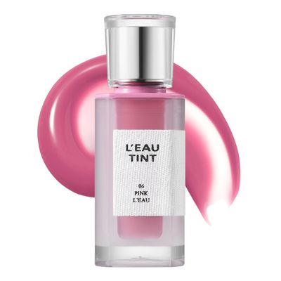 BBIA LEAU Tint  Glossy & Glow Lip Stain Watery Lip Tint Non-Sticky High Shine Finish Long-lasting Moisturizing Lightweight Natural Daily Use Vegan Korean Makeup (06 PINK L'EAU)