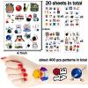 20 Sheets Bowling Temporary Tattoos Bowling Themed Birthday Party Favors Decorations Supplies for Kids Boys Girls Gifts Classroom School Prizes Rewards view 3
