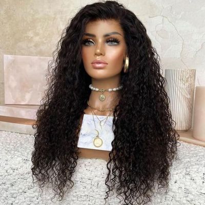 13x4 Curly Lace Front Wigs Human Hair Pre Plucked 150% Density Transparent Lace Frontal Wigs Human Hair for Black Women Glueless Wigs Deep Curly Wigs (10 inch, 13x4 lace front wig)