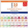SPF 30 Sunscreen Lip Balm, Bulk Travel Size - 32 Pack, Hydrating with Vitamin E & Coconut Oil - 8 Flavors view 1