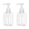 100ml (3.4oz) Pump Bottle Dispenser Jansburg 2 Pack Refillable Flat Square Plastic Lotion Dispenser Leakproof Empty Lotion Pump Bottle for Essential Oil Soap Lotion Shampoo Clear view 1