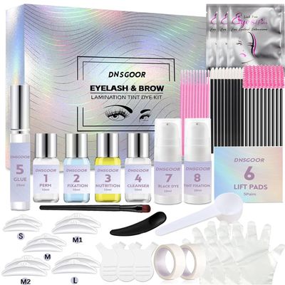 2024 Upgraded Large Capacity 4 in 1 Lash Lift Kit Professional Eyelash & Brow Lamination Set with Black Lasting for 8 Weeks DIY Tools at Home & Salon Supplies