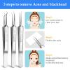 4 PCS Blackhead Remover Tool Include Blackhead Tweezers and Ingrown Hair Tweezers, Precision Blackhead Pimple Extractor for Pimple Whitehead Ance, Curved Tip Lash Tweezers for Eyelash Extension view 4
