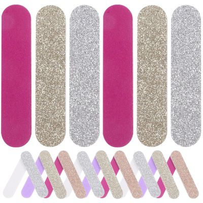 Beaupretty 30pcs Glitter Nail Files Strips Portable Manicure Pedicure Tool for Natural Nails for Home and Salon Use Includes Radiant and Light Colors