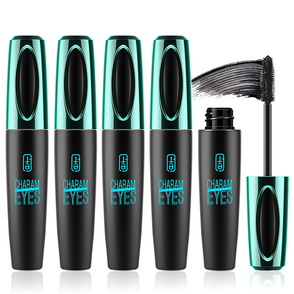 4 Pack 4D Silk Fibers Lashes Mascara,Waterproof Smudge-proof Thickening Mascara,Exquisitely Full,Thickening Softer Fuller Lashes,Long-Lasting No Flaking Natural No Clumping,All Day Exquisitely Full