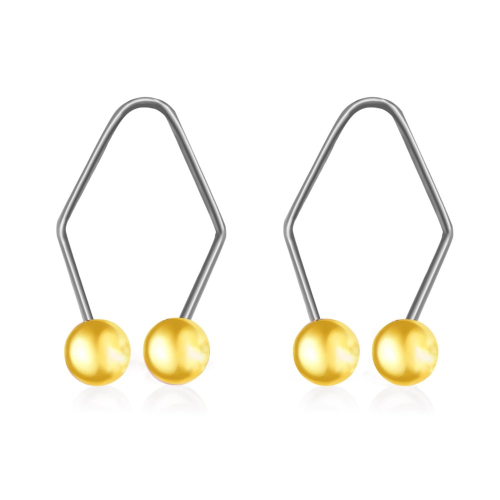 1 Pair Dimples Makers Face Dimple Maker for Cheeks Balls Facial Dimple Trainer Smile Facial Muscle Exerciser Slim Face Lift Lip Shaper Beauty Tools Easy To Wear (Gold)
