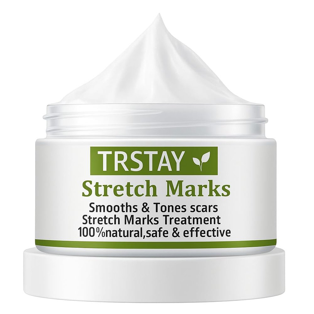 TRSTAY Stretch Mark Cream- 100% Natural Formula- With Vitamin E, Glycerin, Grape Seed Extract, and Neutropeptides (30, Grams)