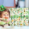 10 Sheets St. Patrick's Day Temporary Tattoos, 180 Pack Clover Lucky Shamrock Irish Parade Temporary Tattoo Stickers Face Tattoos St.Patrick's Day Party Favors for Children Theme Party Supplies view 1