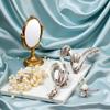 1Pc Silver Metallic Ribbon-Shaped Pearl Metal Hair Claw Clips,Large Hair Claw Nonslip Hair Barrettes Non-Slip No Broken Strong Hold Hair Clamps for Woman Hair Accessories view 2