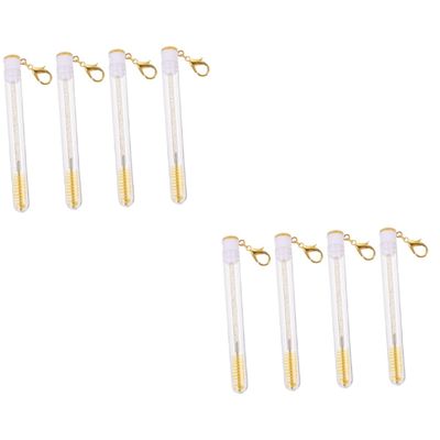 Mipcase 8pcs Eyelash Brush Key Chain Diamonds Portable Makeup Tool for Eyelash and Eyebrow Application Lightweight and Reusable for Travel and