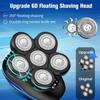 Electric Head Shaver for Bald Men, 6 in 1 Mens Electric Head Razor Bald Head Shaver Cordless Electric Razor Men, IPX7 Wet/Dry Waterproof Skull Shaver with Head Shaver Kit LED Display Blue view 4