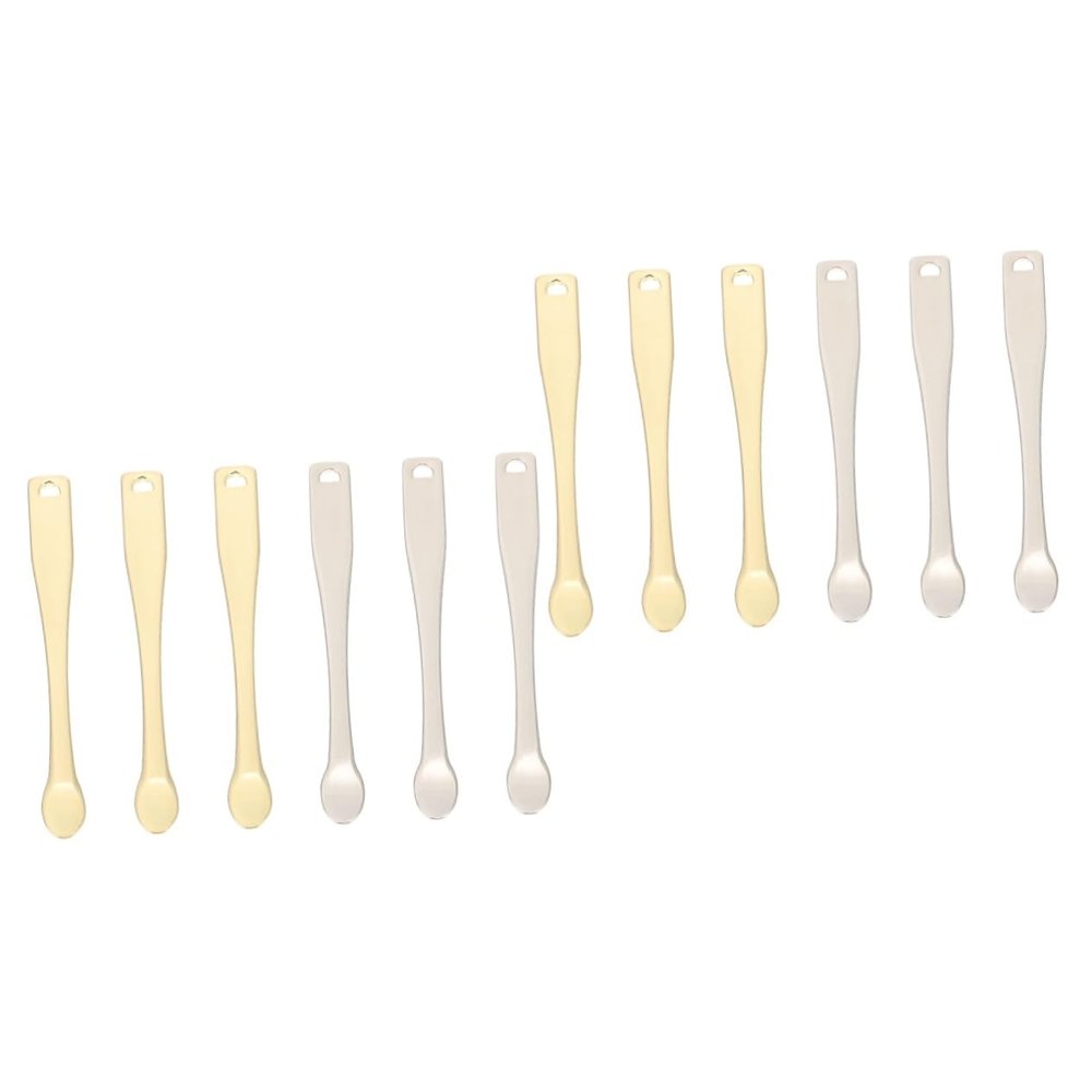 FRCOLOR 2sets Facial Scoop Tool Makeup Spoons Tool Cream Applicator Small Golden Skincare Spoon 6pcs*2