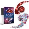 Laza 2 Jars Body Glitter for Valentines Day Hair Accessories Heart Glitter Holographic Chunky Sequins with Glitter Glue for Women Makeup Face Paint Festival Rave Outfits Party Costumes- Colorful Love view 1