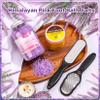 XIWEIOO Pack of 4 lavender Himalayan Pink FOOT SOAK SALT Kit Tea Tree OiFoot Callus Remover Gel Kit Foot Files Set Moisturize, Foot Odor cream spa massager Epsom Salt pedicure at home spa view 2
