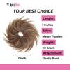 JuvaBun Reddish Blonde Tousled Messy Bun Hair Piece  Curly Updo Hair Piece Scrunchie, Instantly Adds Volume, Quick Styling, Washable & Soft Natural Look_Reddish Bolnde view 3