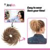 JuvaBun Reddish Blonde Tousled Messy Bun Hair Piece  Curly Updo Hair Piece Scrunchie, Instantly Adds Volume, Quick Styling, Washable & Soft Natural Look_Reddish Bolnde view 4