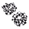 2 Pcs Black and White Checkered Hair Rope Hair Headbands Ties Women Scrunchies Chessboard Pattern Ribbons Scrunchies Ponytail Ponytail Holders Pu view 1