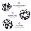 2 Pcs Black and White Checkered Hair Rope Hair Headbands Ties Women Scrunchies Chessboard Pattern Ribbons Scrunchies Ponytail Ponytail Holders Pu view 3