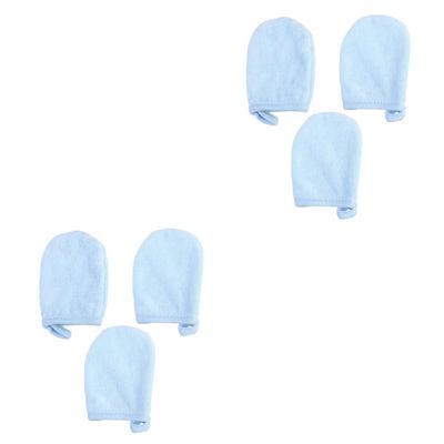 balacoo 2sets Facial Cleaning Gloves Makeup Removal Puff Reusable Makeup Pads 3pcs*2