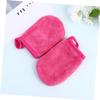 balacoo 6pcs Thickened Makeup Removal Gloves Soft Facial Cleaning Mitts for Reusable Powder Puff Skin Types and Travel view 3