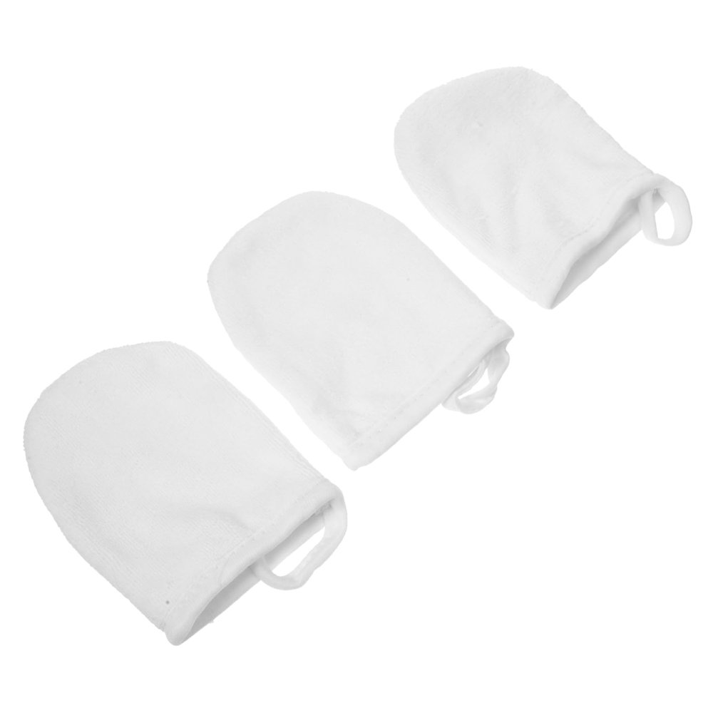 balacoo 2sets Exfoliating Gloves for Face Makeup Removal Set Facial Cleaning Gloves Powder Puff 3pcs*2