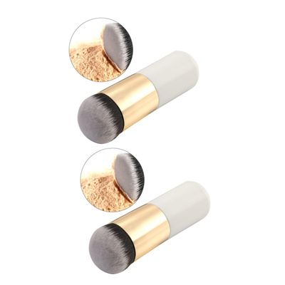 FRCOLOR 2pcs Makeup Foundation Brush Flat Brush Foundation Makeup Blush Concealer Powder Beauty Tools