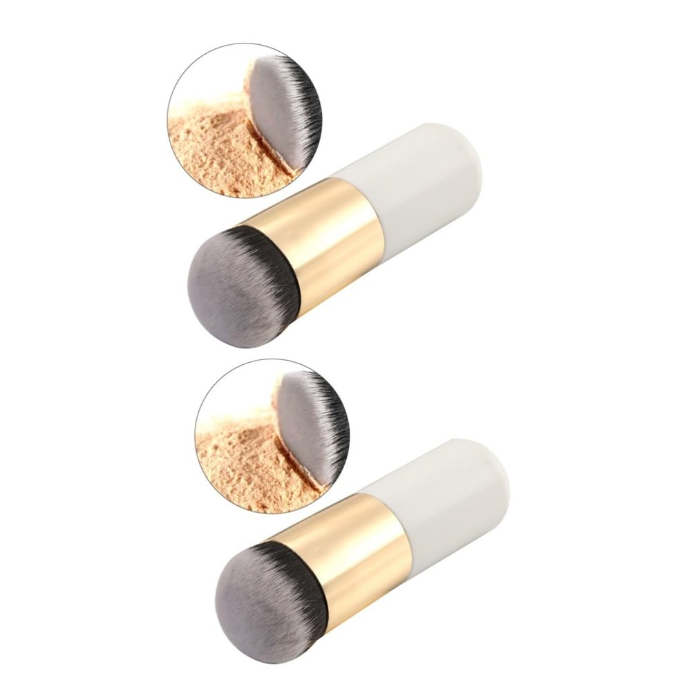 FRCOLOR 2pcs Makeup Foundation Brush Flat Brush Foundation Makeup Blush Concealer Powder Beauty Tools