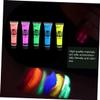 FRCOLOR 5pcs Fluorescent Face Paint for Parties Neon Body Art Makeup for Halloween Festivals and Night Events Safe for Skin Multiple Colors view 3