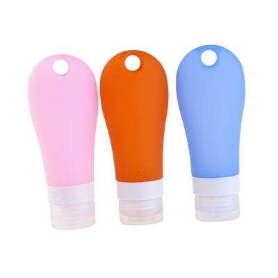 DOITOOL 3pcs Travel Lotion and Shampoo Bottles Leak Silicone Containers for Toiletries Squeeze Travel Bottles for Creams and Liquids for and Airplane Use Random Color