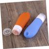 DOITOOL 3pcs Travel Lotion and Shampoo Bottles Leak Silicone Containers for Toiletries Squeeze Travel Bottles for Creams and Liquids for and Airplane Use Random Color view 4